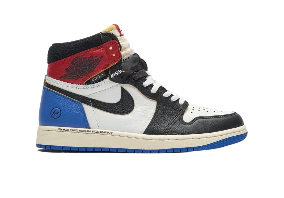 [270]조던1 프라그먼트 유니온 LA 블랙 앤 바시티 레드 상품이미지1