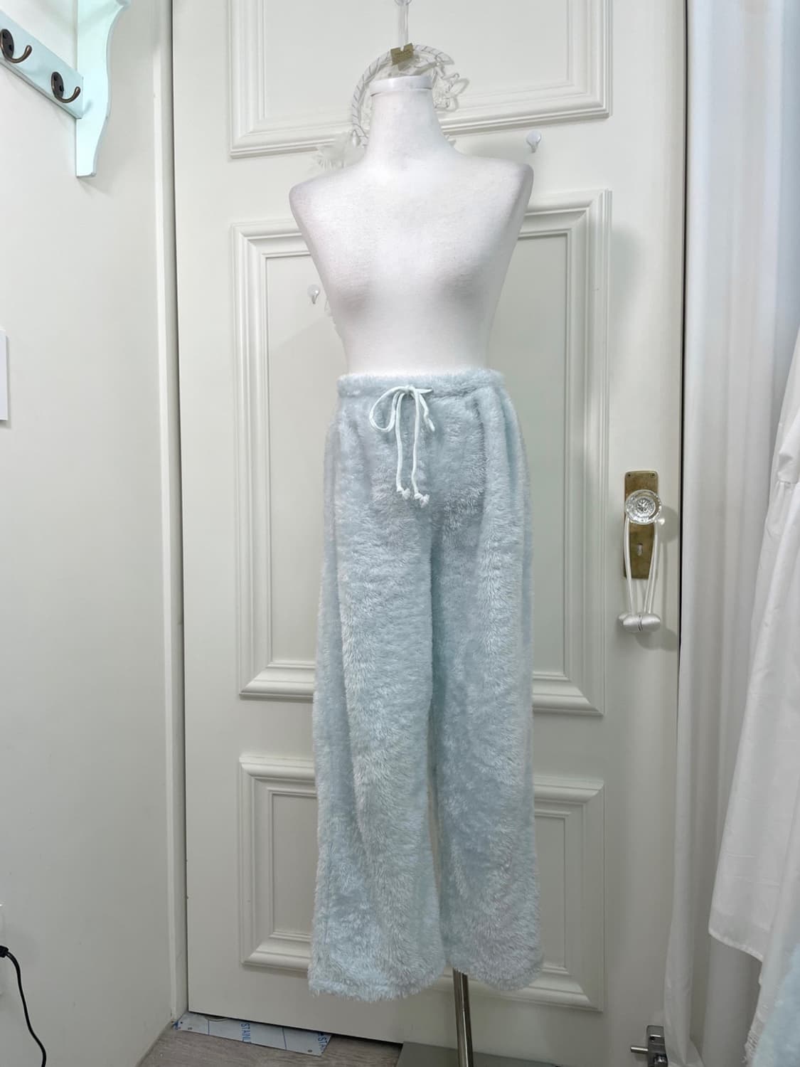 sky-blue rabbit fur hoodie&pants set 상품이미지9