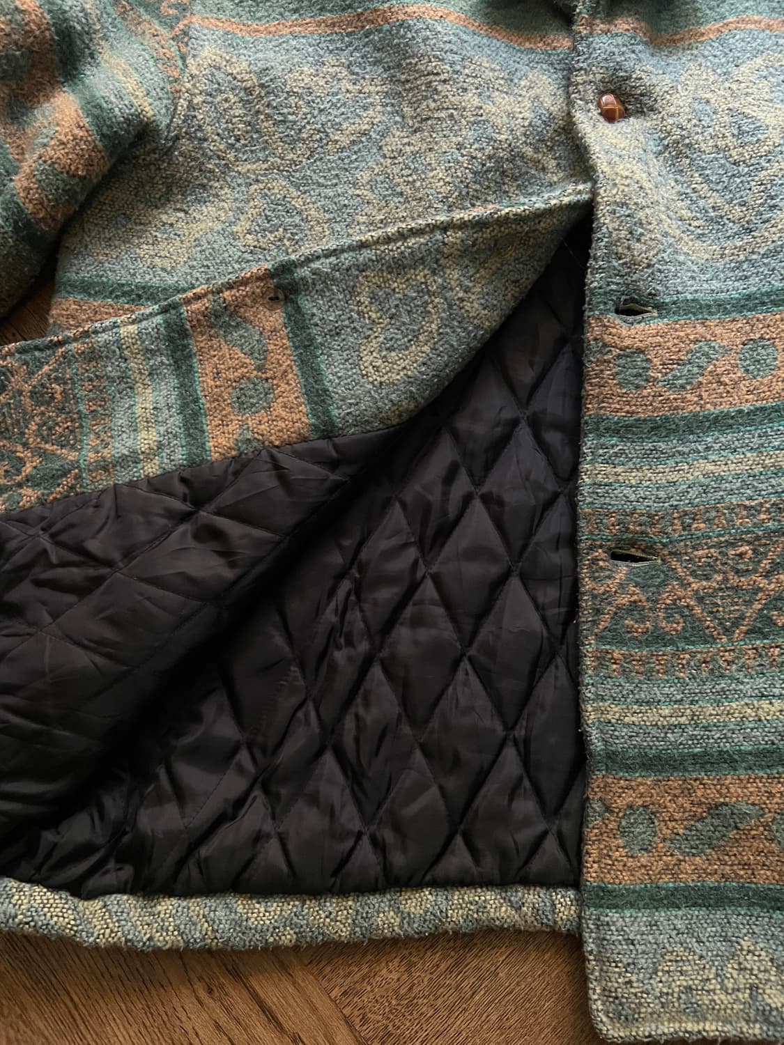 [L]90's 빈티지 나바호 패턴 퀄팅 코트 상품이미지6