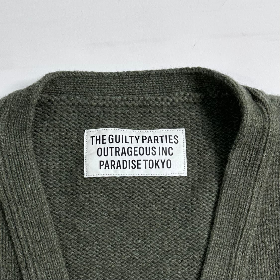 와코마리아 체인스티치 울 가디건 상품이미지6