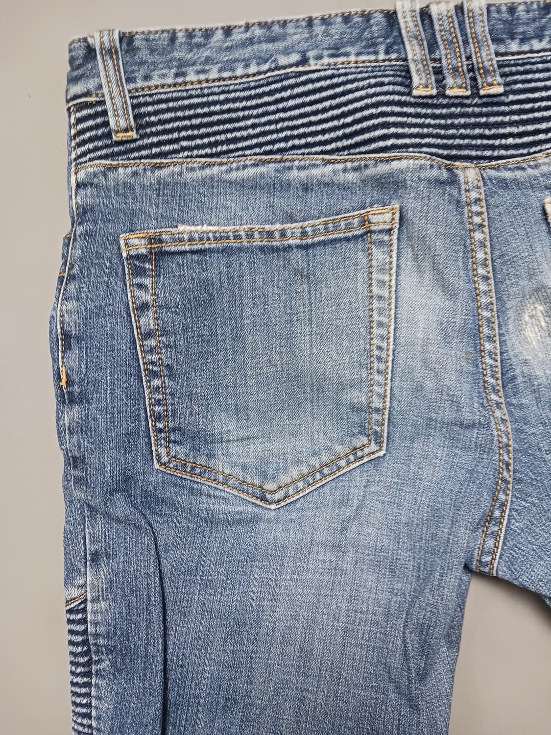 [33] 발망 스티치덧댐 바이커진 청바지 상품이미지8