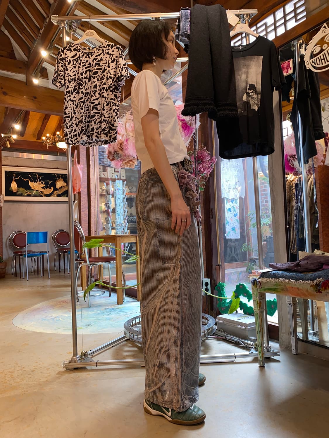 [MSGM] 빈티지 하트 롤리팝 그래픽 화이트 티셔츠 상품이미지4