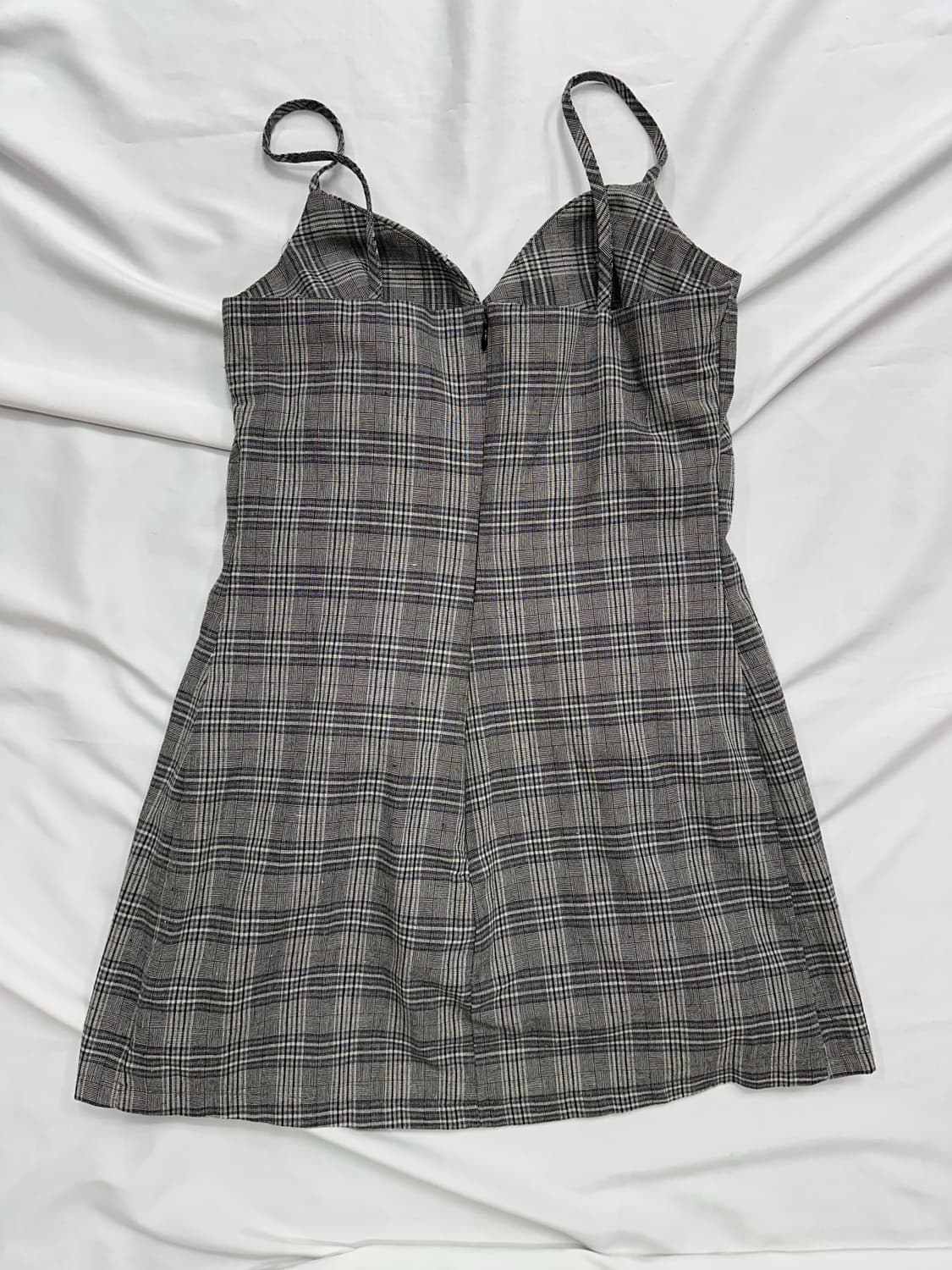 체크 끈나시 원피스 상품이미지2