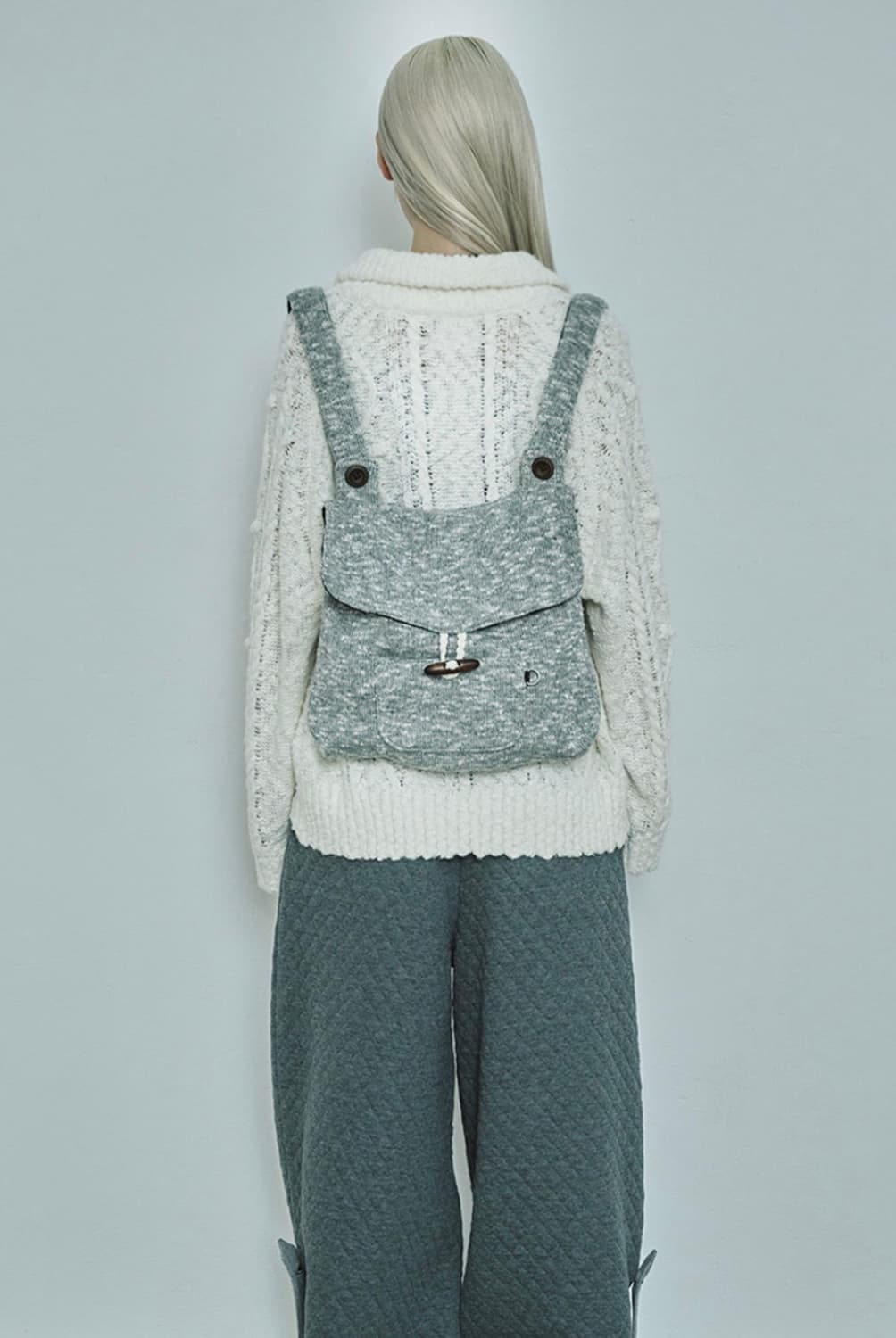 hugyourskin 허그유어스킨 니트 더플 백팩 그레이 상품이미지2