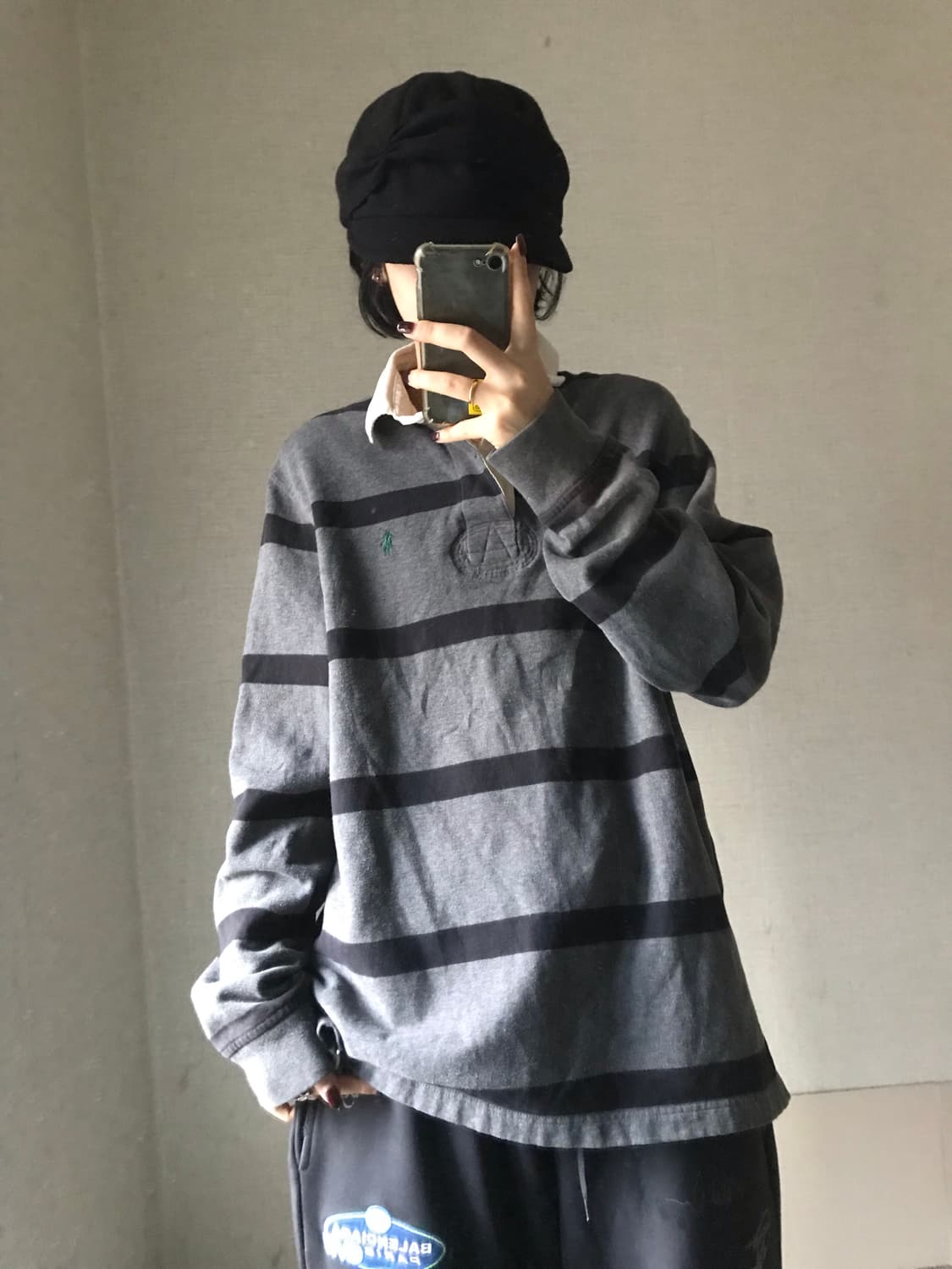 폴로 그레이 스트라이프 럭비티셔츠 상품이미지2