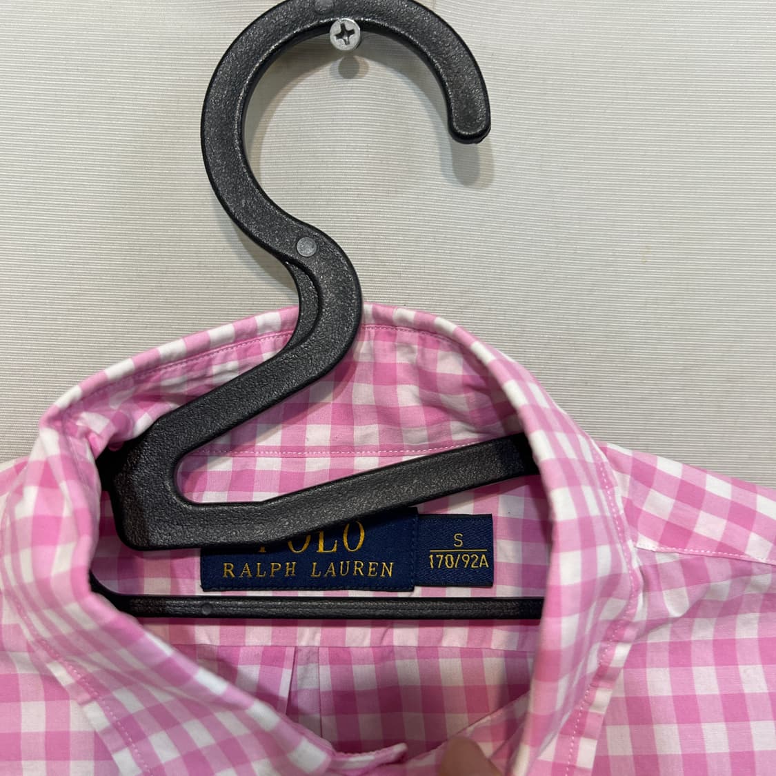 폴로 랄프로렌 핑크 깅엄 체크 셔츠 S 여성 상품이미지2