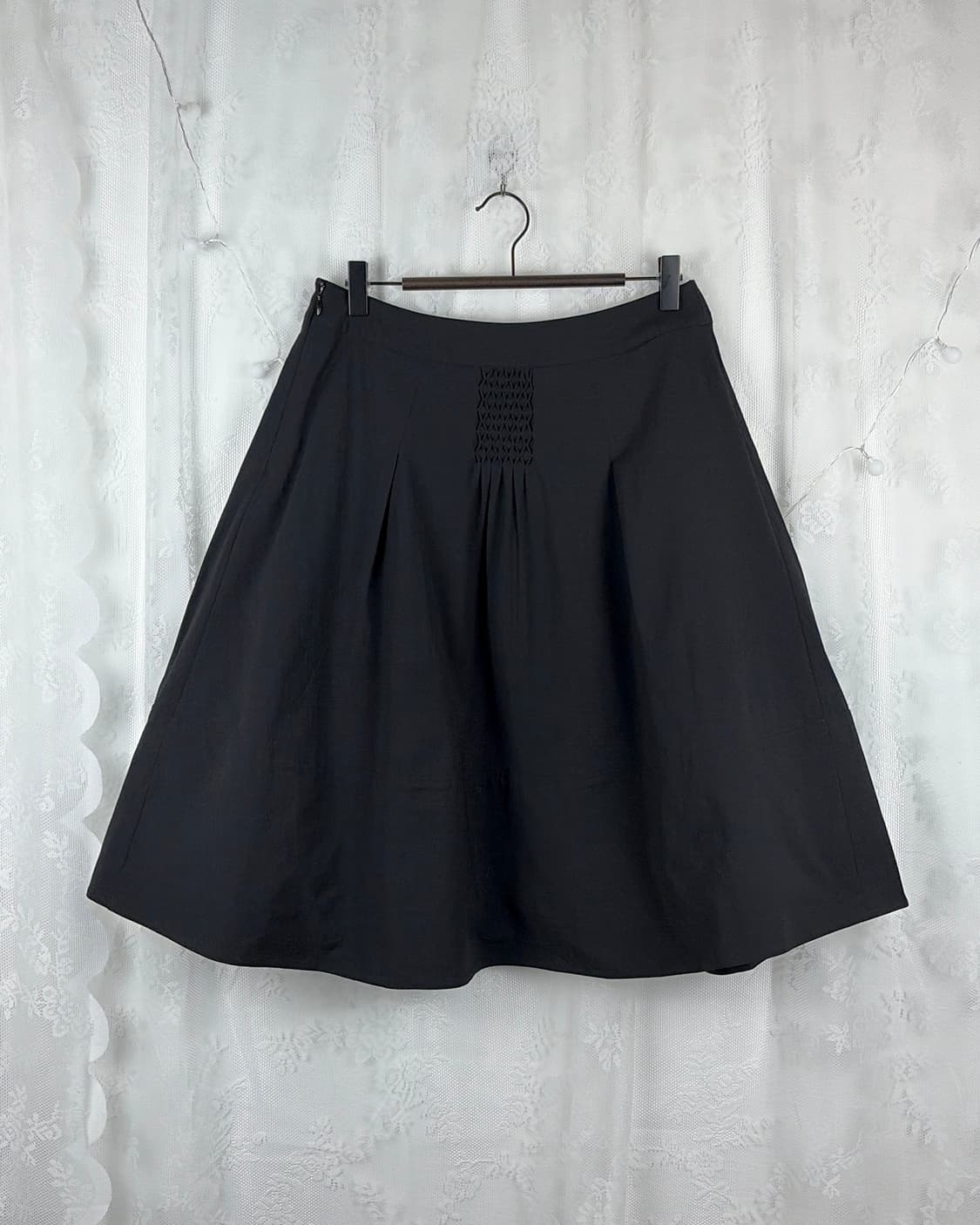 JPN black silk blend midi skirts 상품이미지4