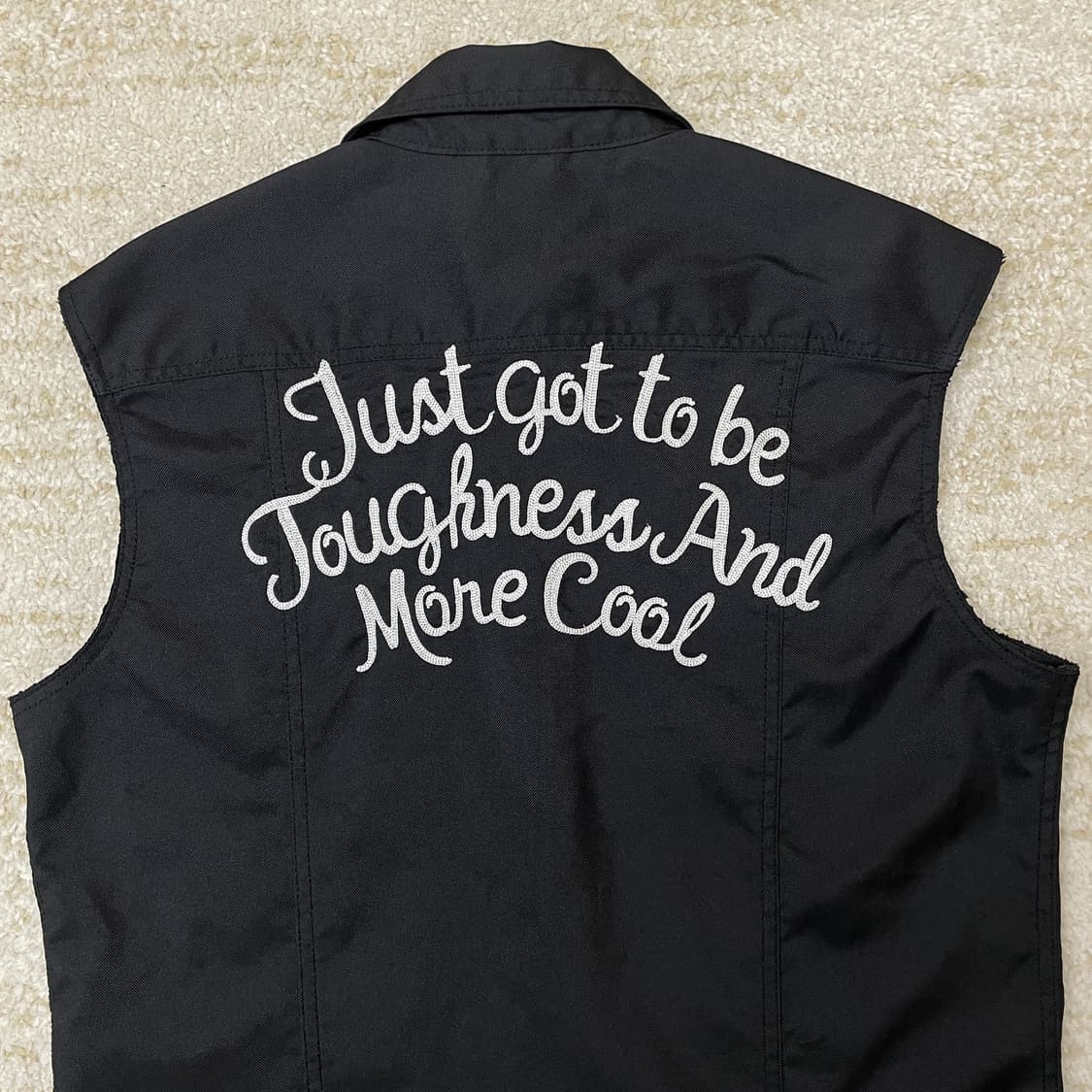 [XL] 크레이지데빌 흑청 데님 블랙 조끼 웨스턴 베스트 상품이미지6