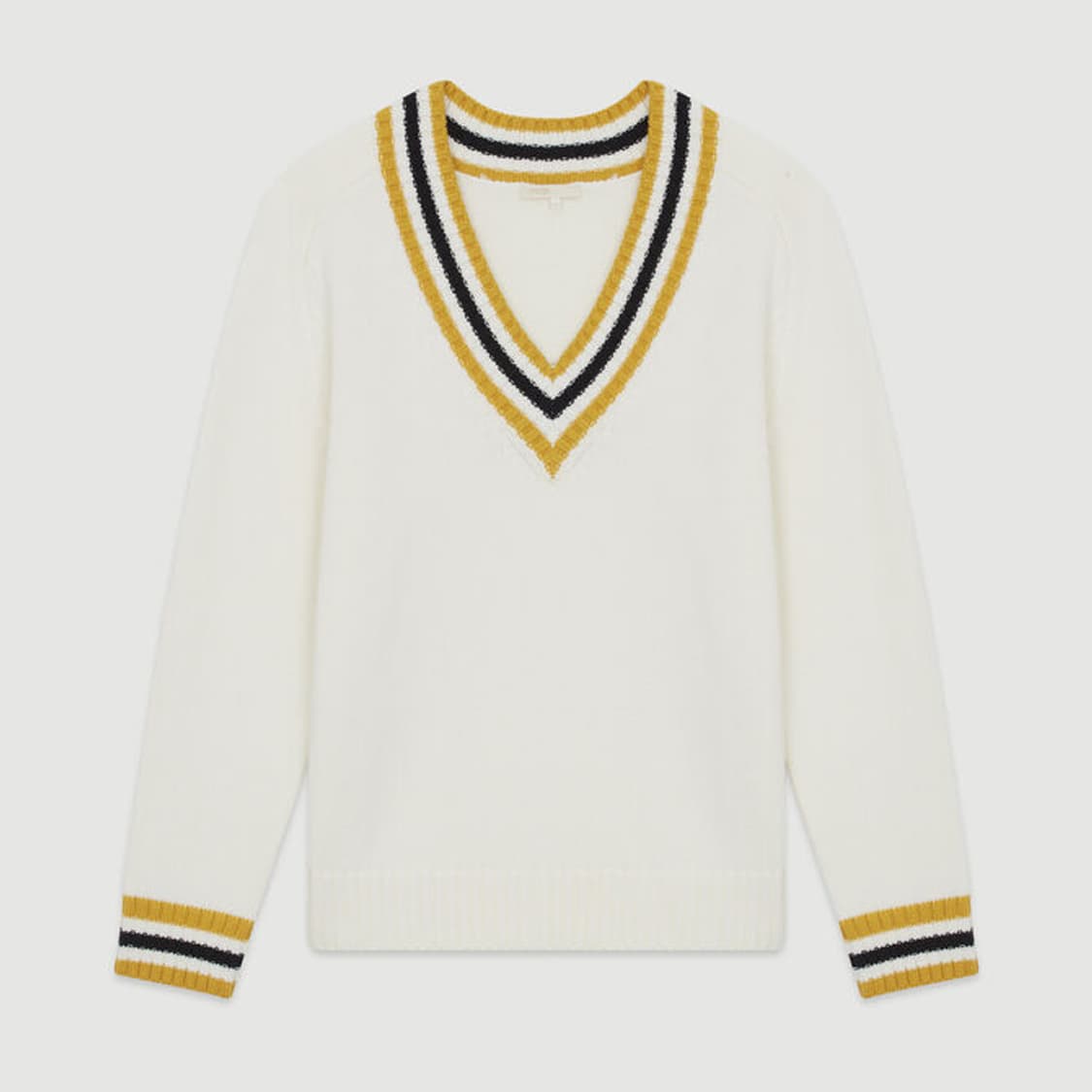 마쥬 maje 배색 브이넥 울 니트 1 상품이미지4