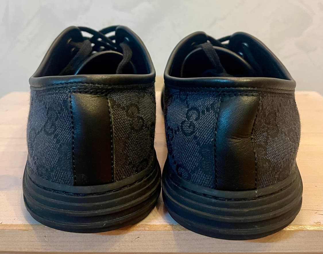 구찌 GUCCI/GG 캔버스 가죽 블랙 로우탑 스니커즈 7.5 상품이미지7