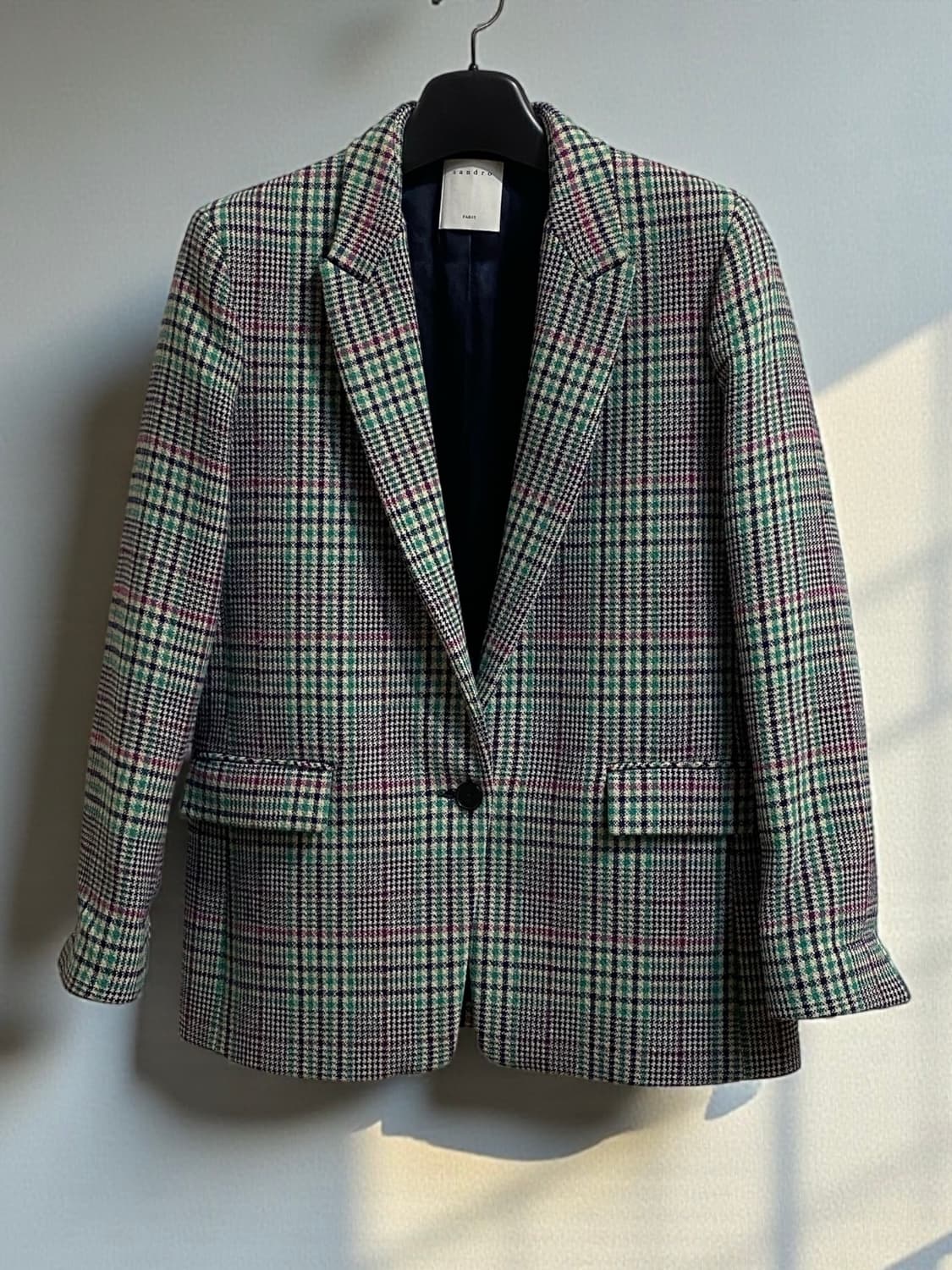 산드로 파리 체크 울 블레이저 상품이미지1