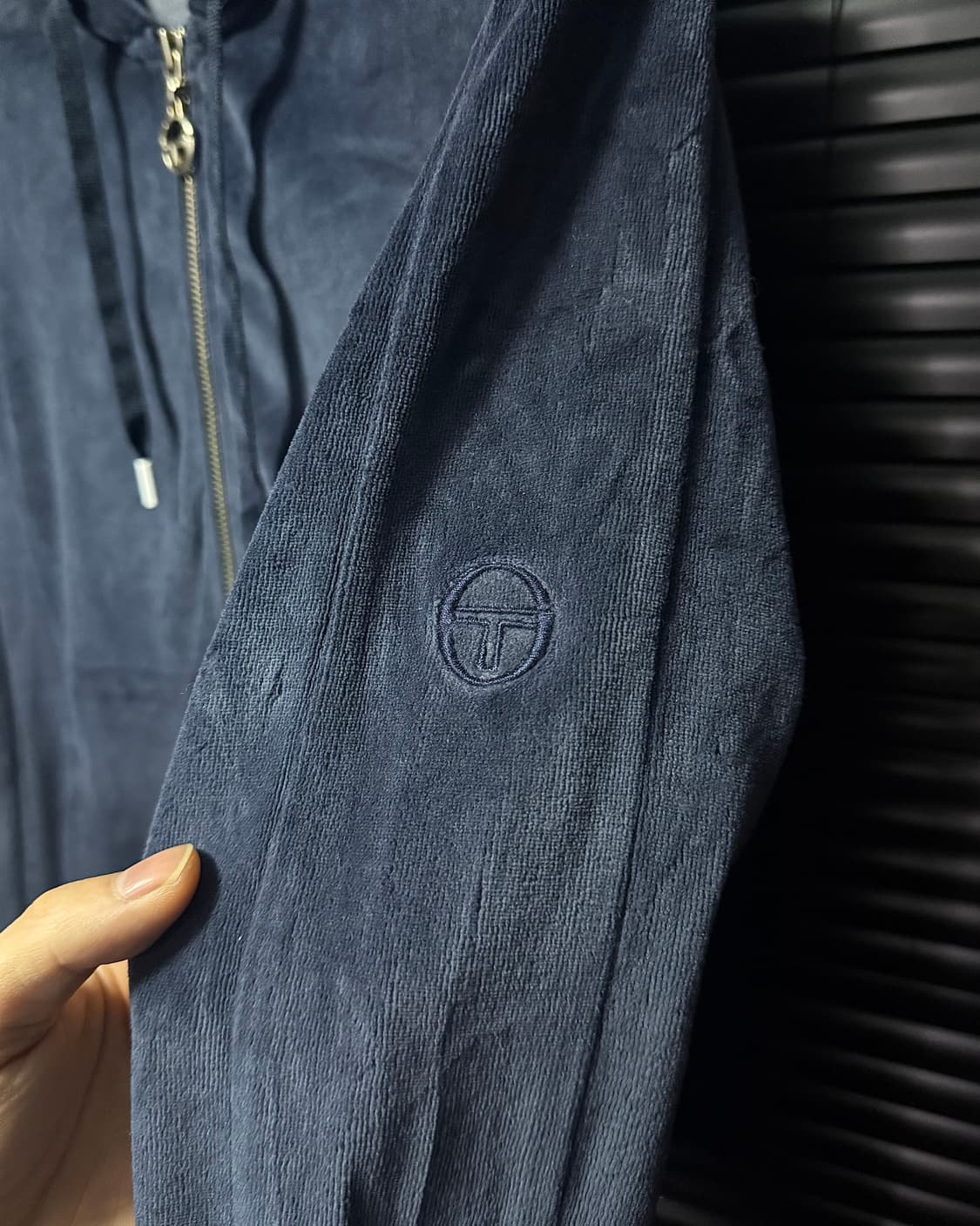 세르지오 타키니 벨벳 벨루어 투웨이 후드 집업 남색 네이비 S 90 일본 상품이미지6