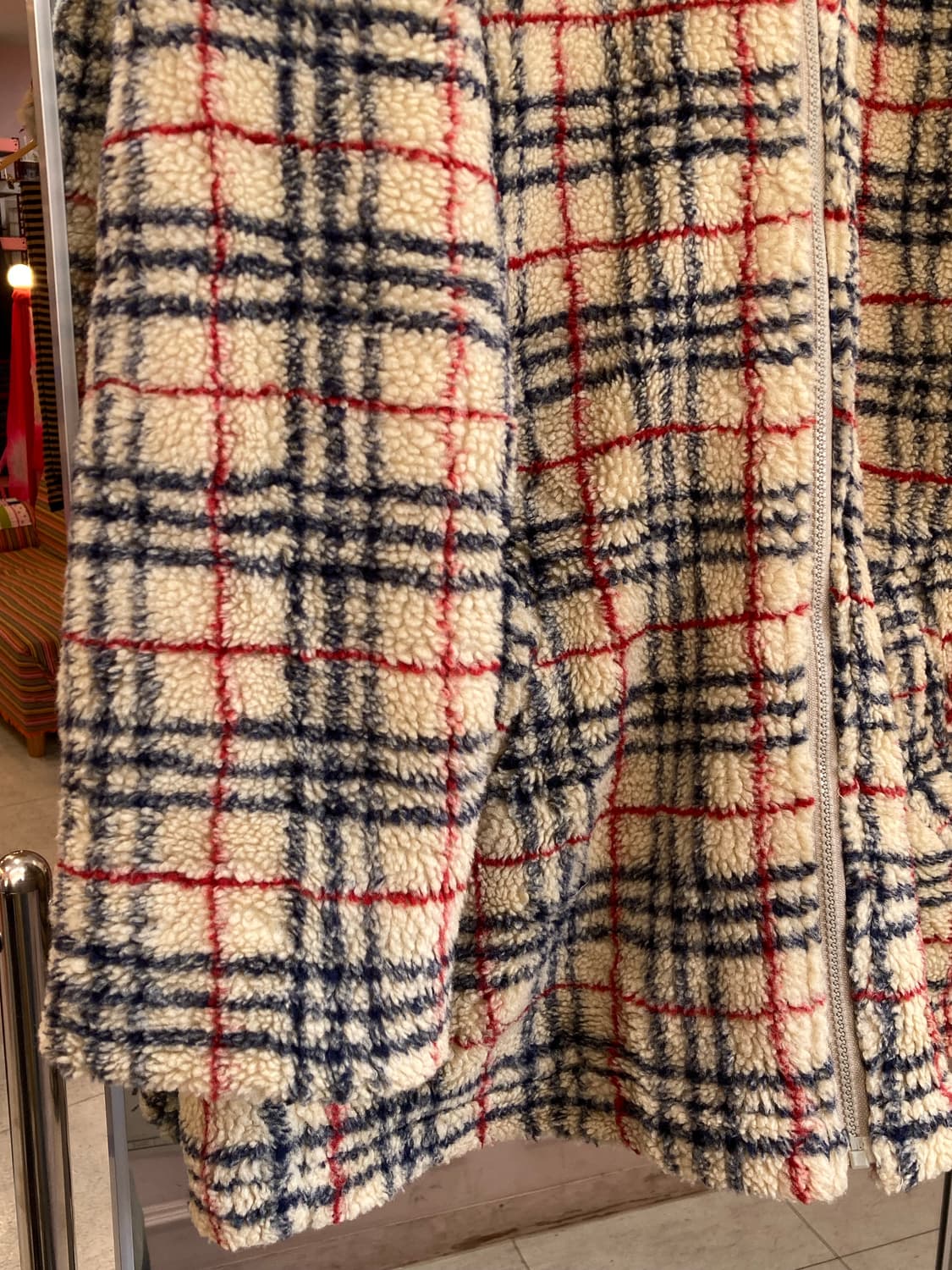 빈티지 체크 뽀글이 후리스 상품이미지4