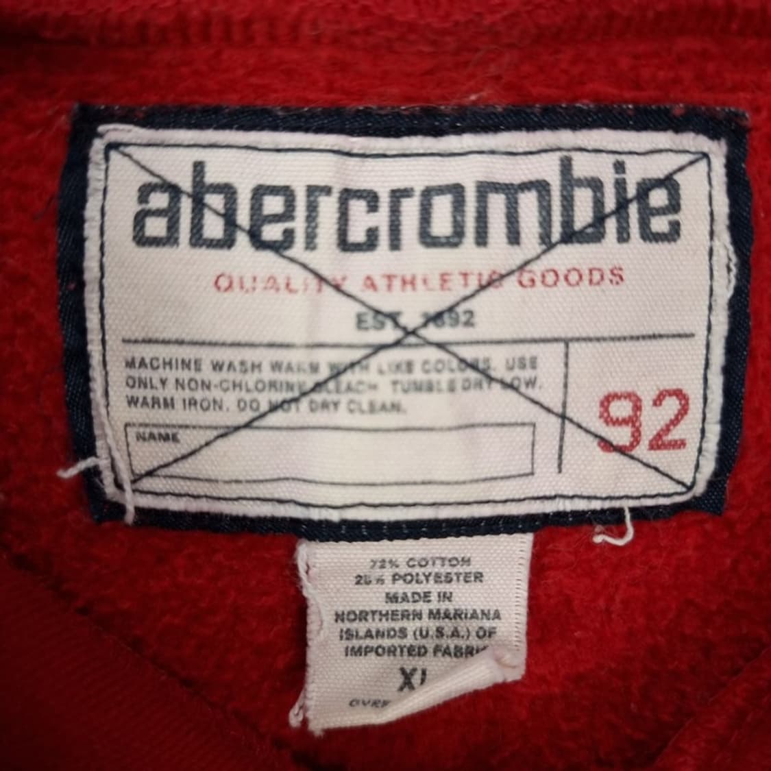 [아베크롬비] 빈티지 빅로고 프린팅 오버핏 후드티 레드 M18522 상품이미지8