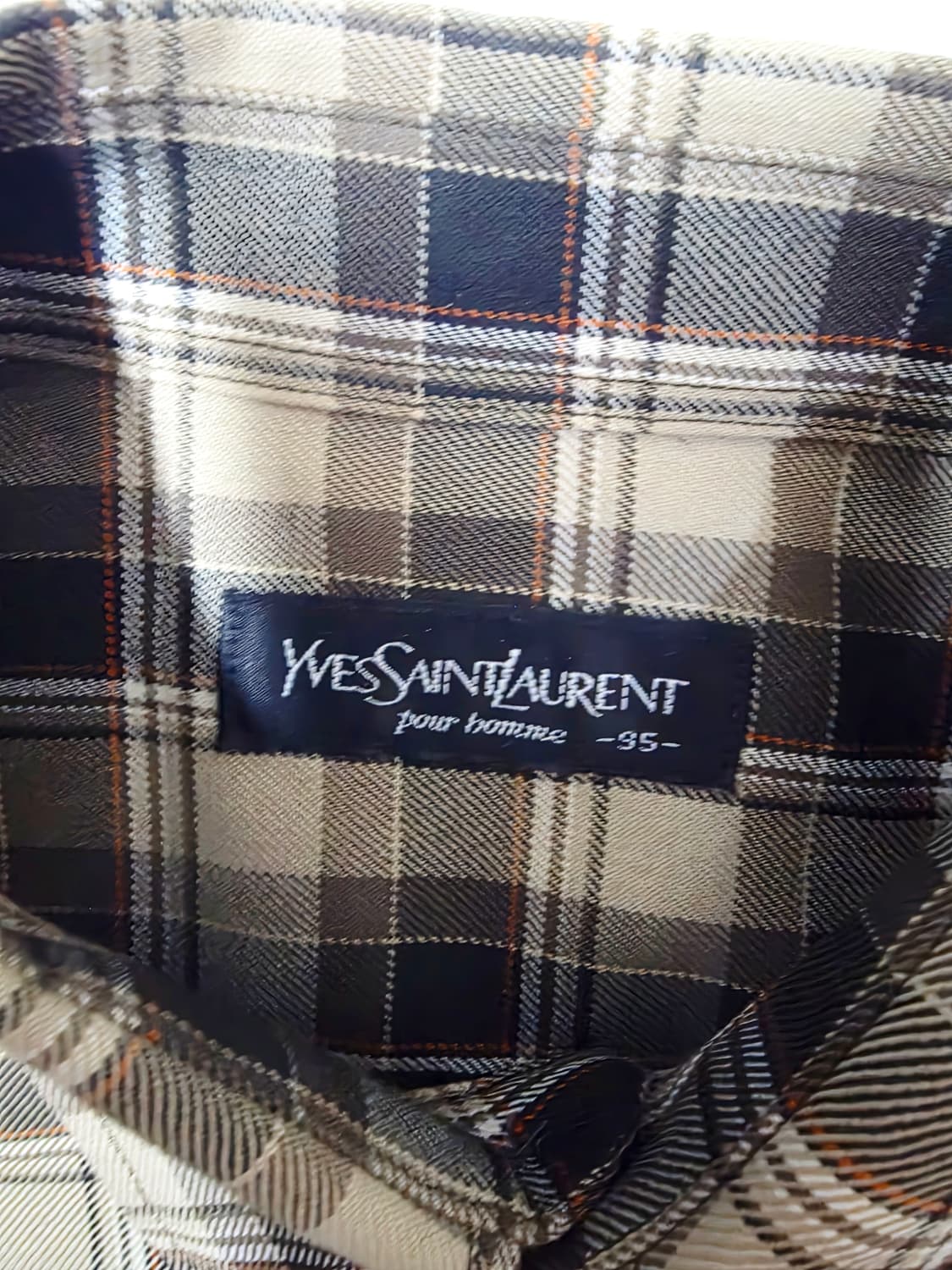 [입생로랑] 올드머니 감성 브라운 타탄체크 클래식 셔츠 95(M) 상품이미지4