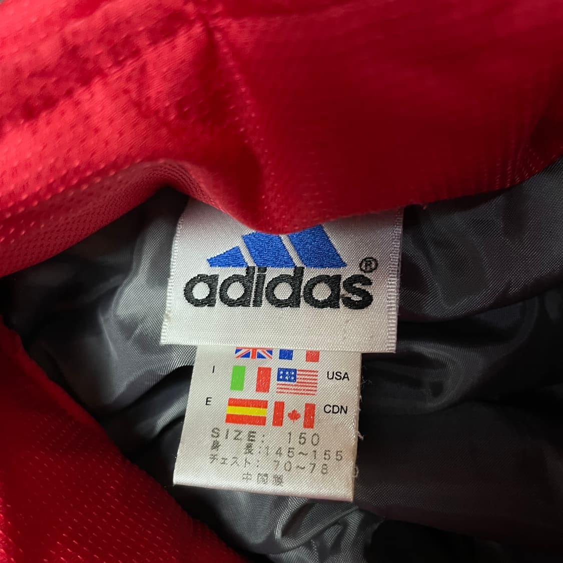 아디다스 레드 그레이 트랙 롱 바람막이 자켓 상품이미지4