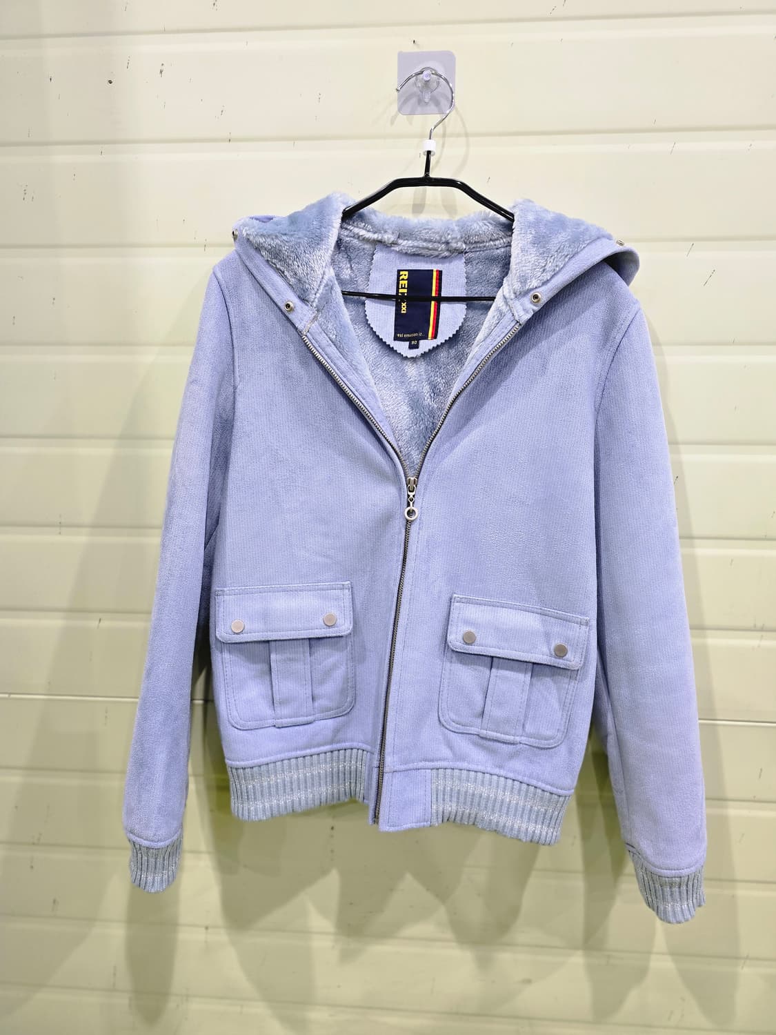 유럽수입 퍼 안감 후드 집업 자켓 상품이미지1