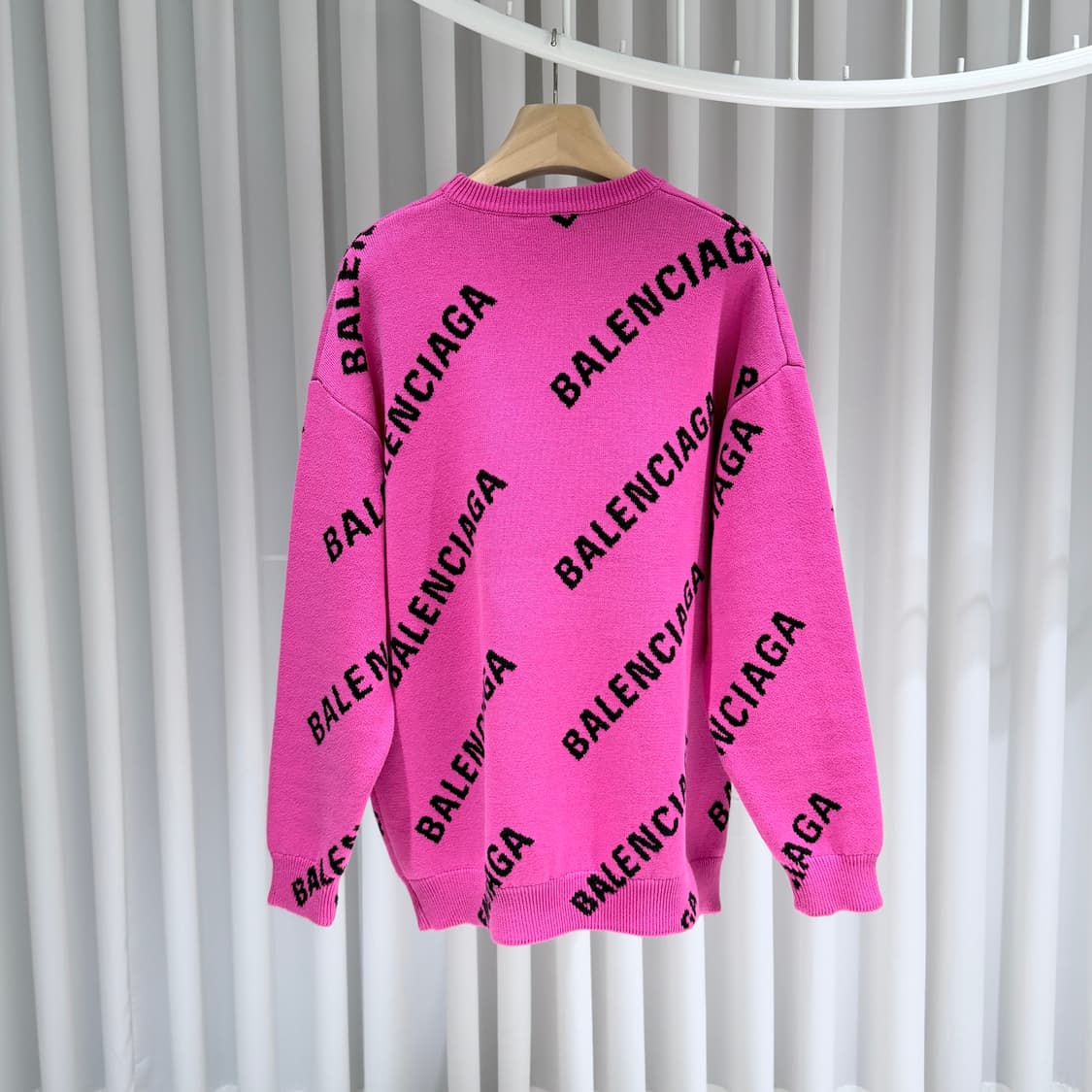 (A+/S) / 발렌시아가 울오버 로고 크루넥 니트 핑크 상품이미지5