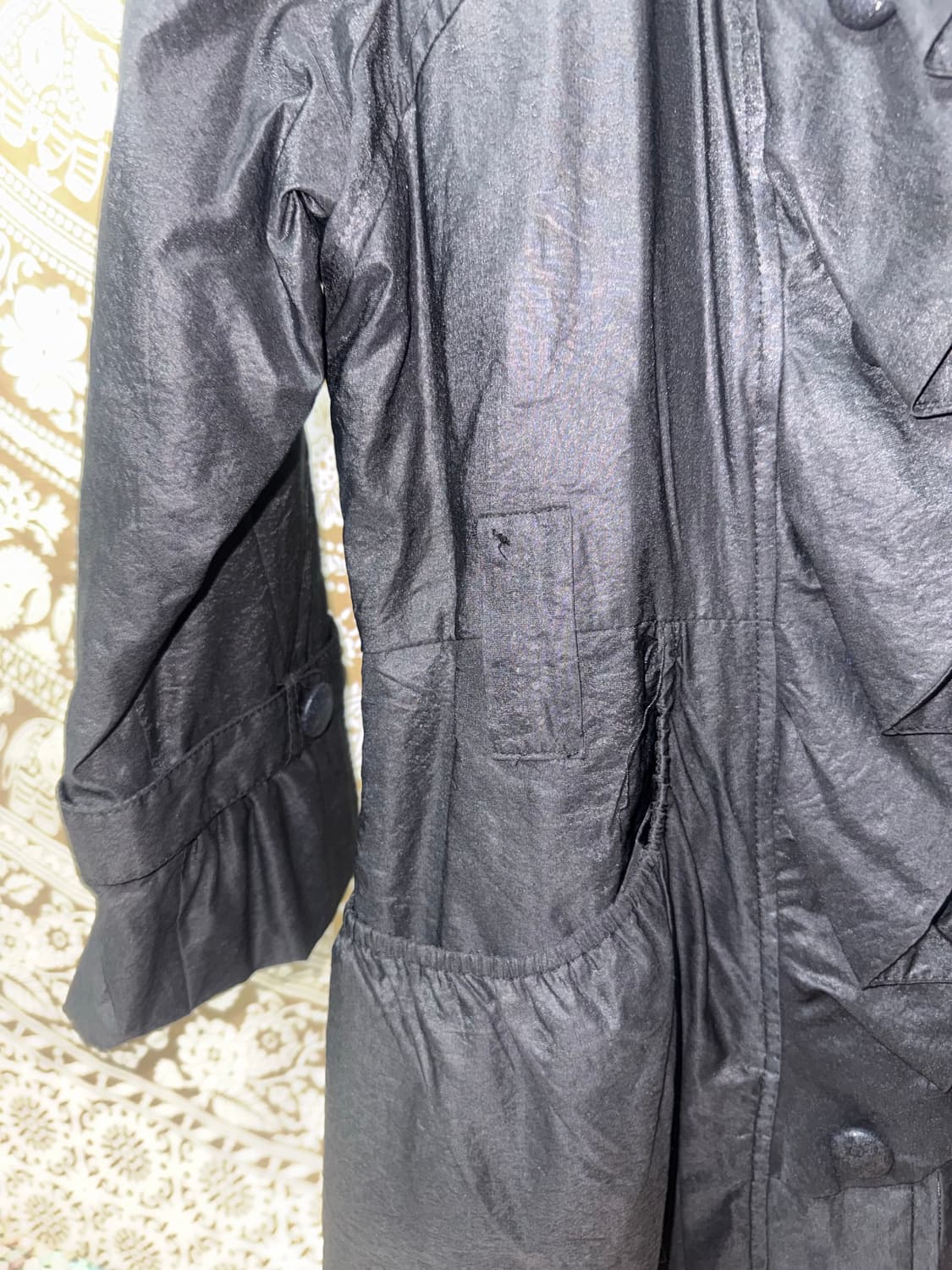 빈티지 여성 프릴 버튼 디테일 롱 코트 자켓  상품이미지6