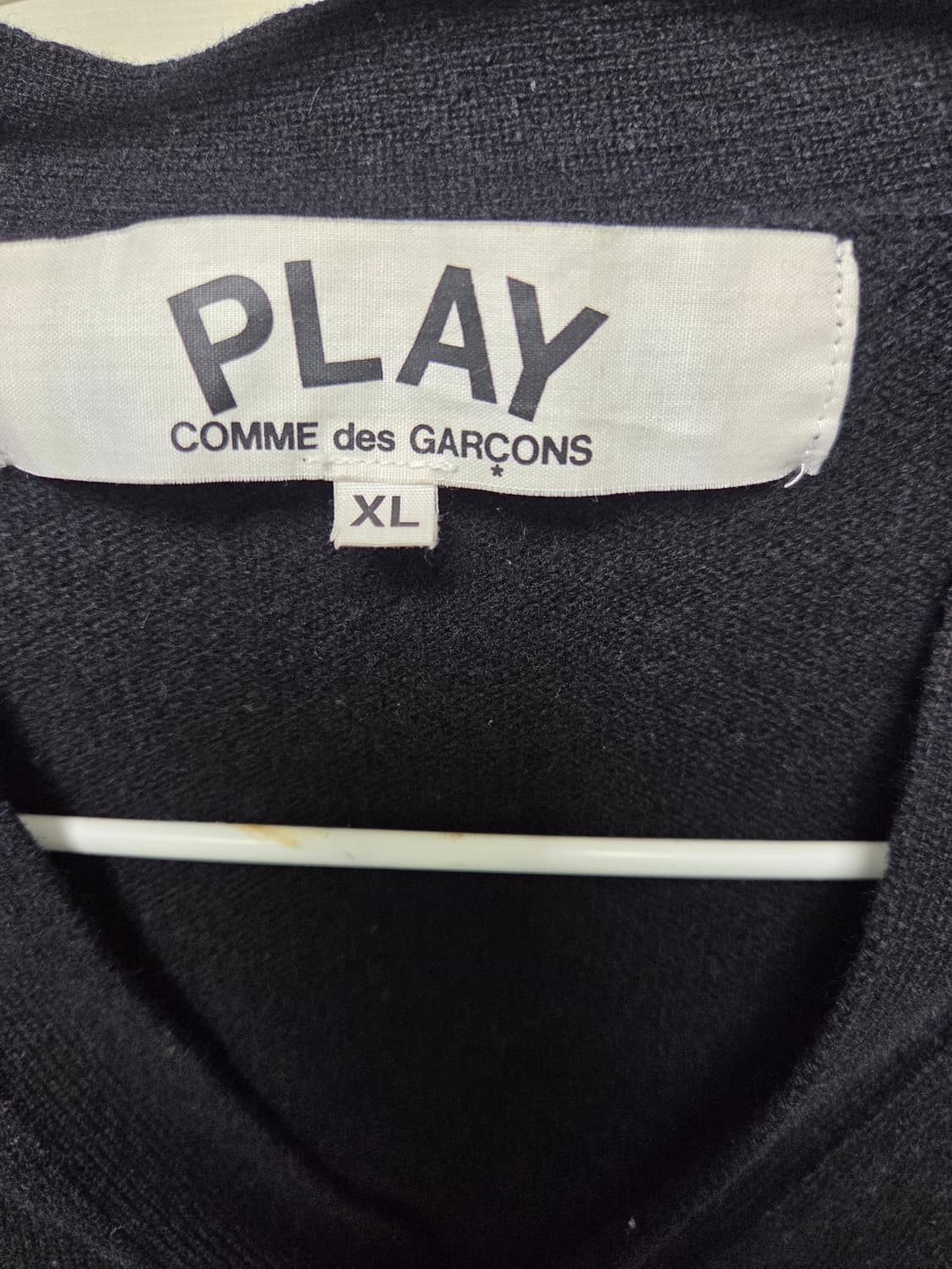 꼼데가르송 플레이 블랙 울 가디건 XL 상품이미지2