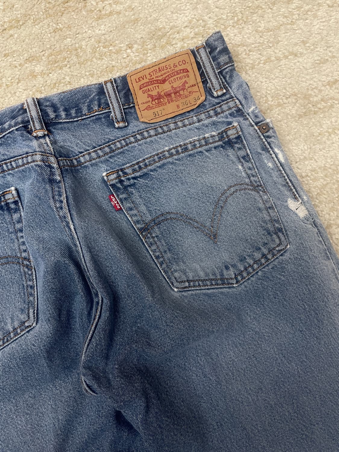 [36x34] 90s Levis 517 리바이스 디스트로이드 데님 팬츠 상품이미지4