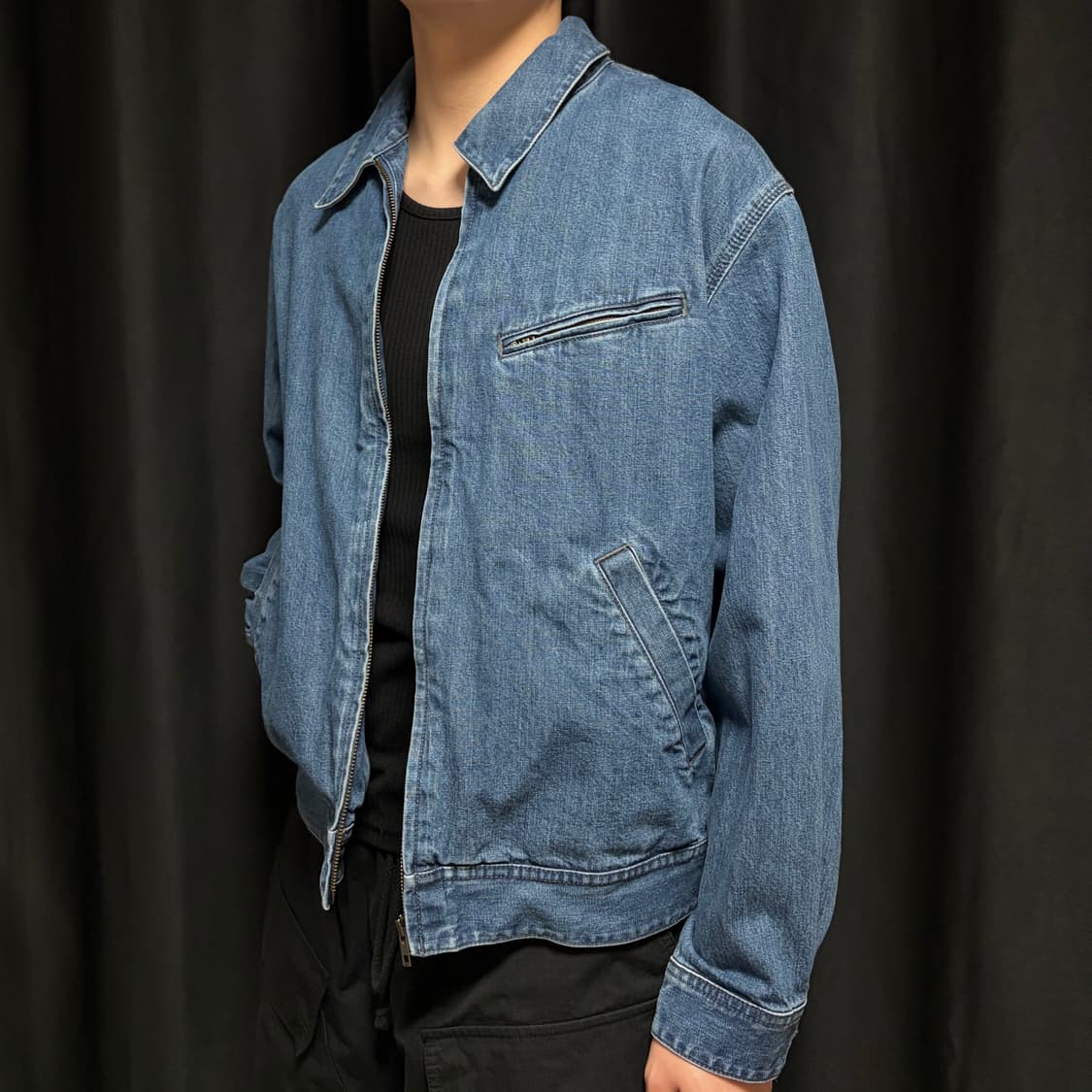 유니클로 데님 집업 블루종 L사이즈 상품이미지3