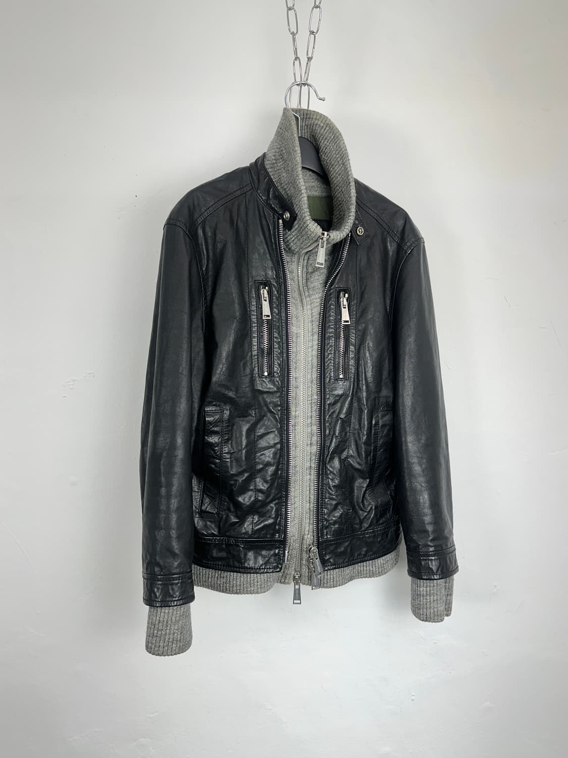 DSQUARED2 Hybrid Knit-Trim Calf Leather  상품이미지1