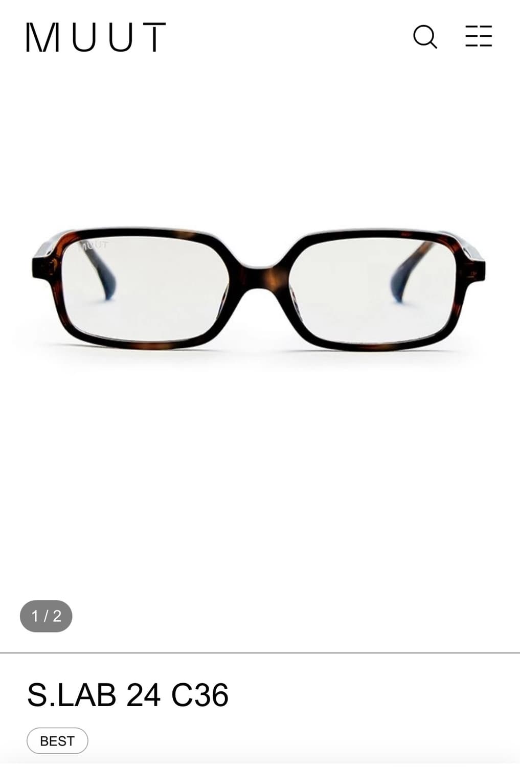 MUUT S.LAB 24 C36  안경 새상품 풀구성 상품이미지1