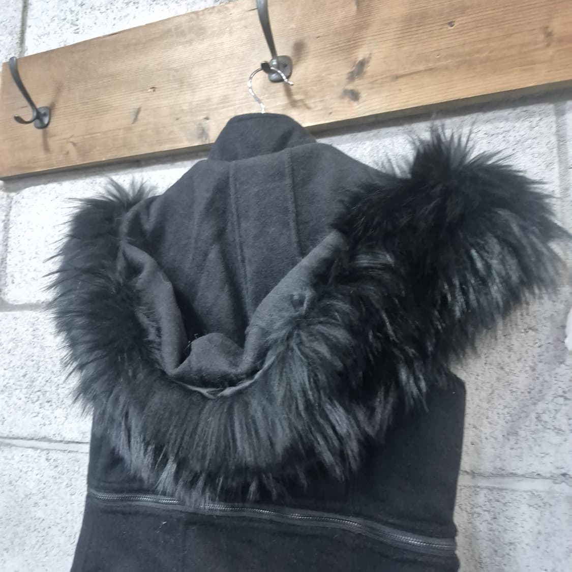 천연퍼 트리밍후드배색베스트 상품이미지5