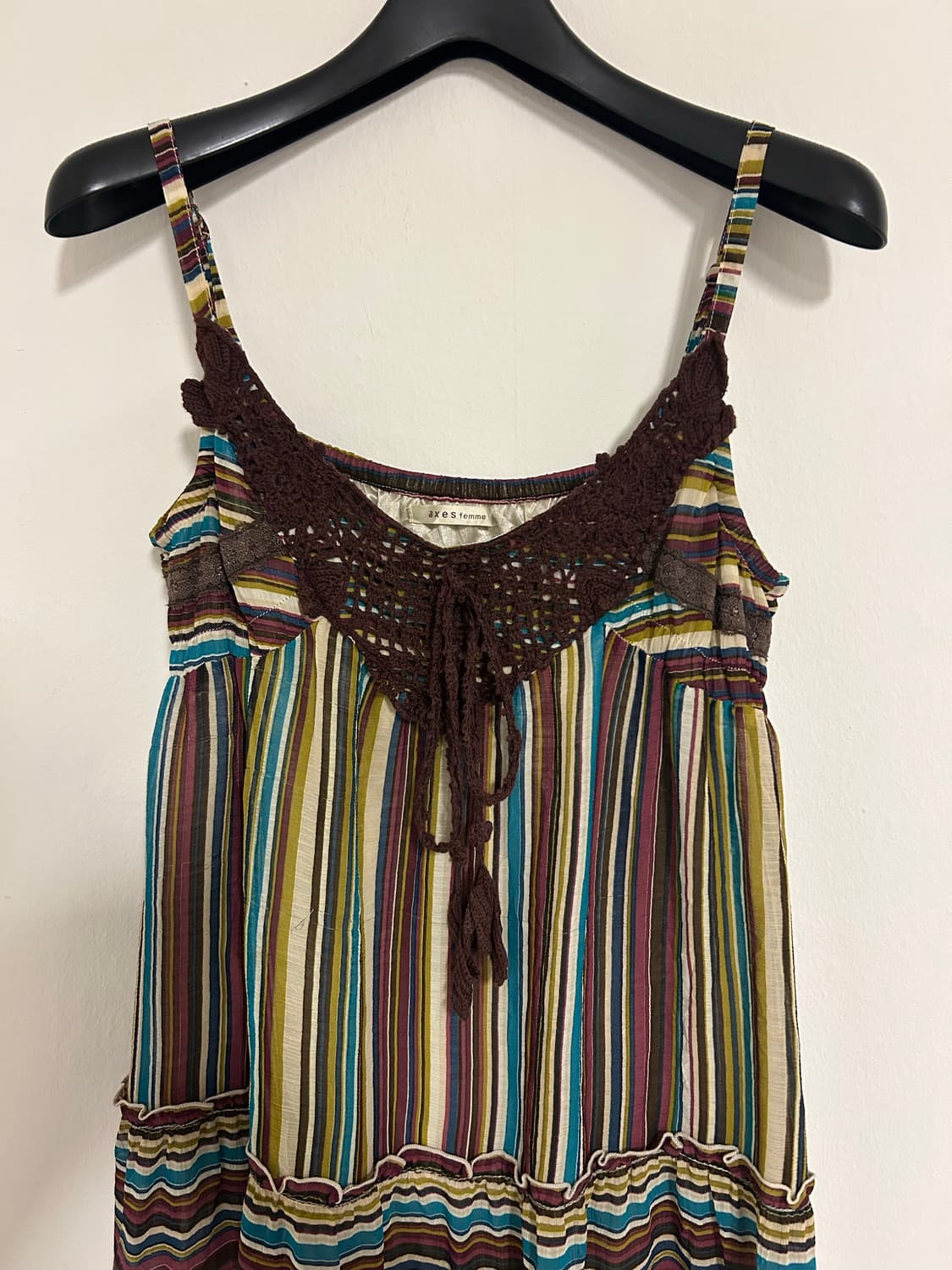 엑시즈팜 모리걸 스트라이프 크로셰  레이스 캉캉 원피스 상품이미지3