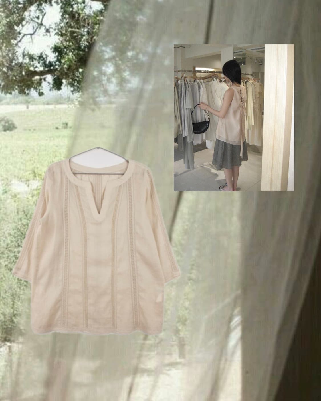 Boho Lace Trim V-Neck Blouse 상품이미지1