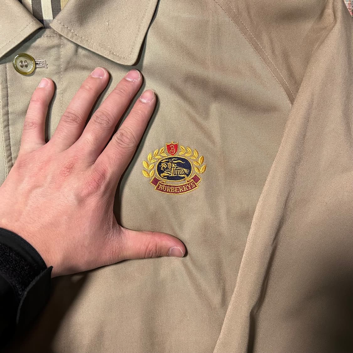 [XL] 80s 버버리 자수로고 크롭핏 블루종 스윙자켓 상품이미지2