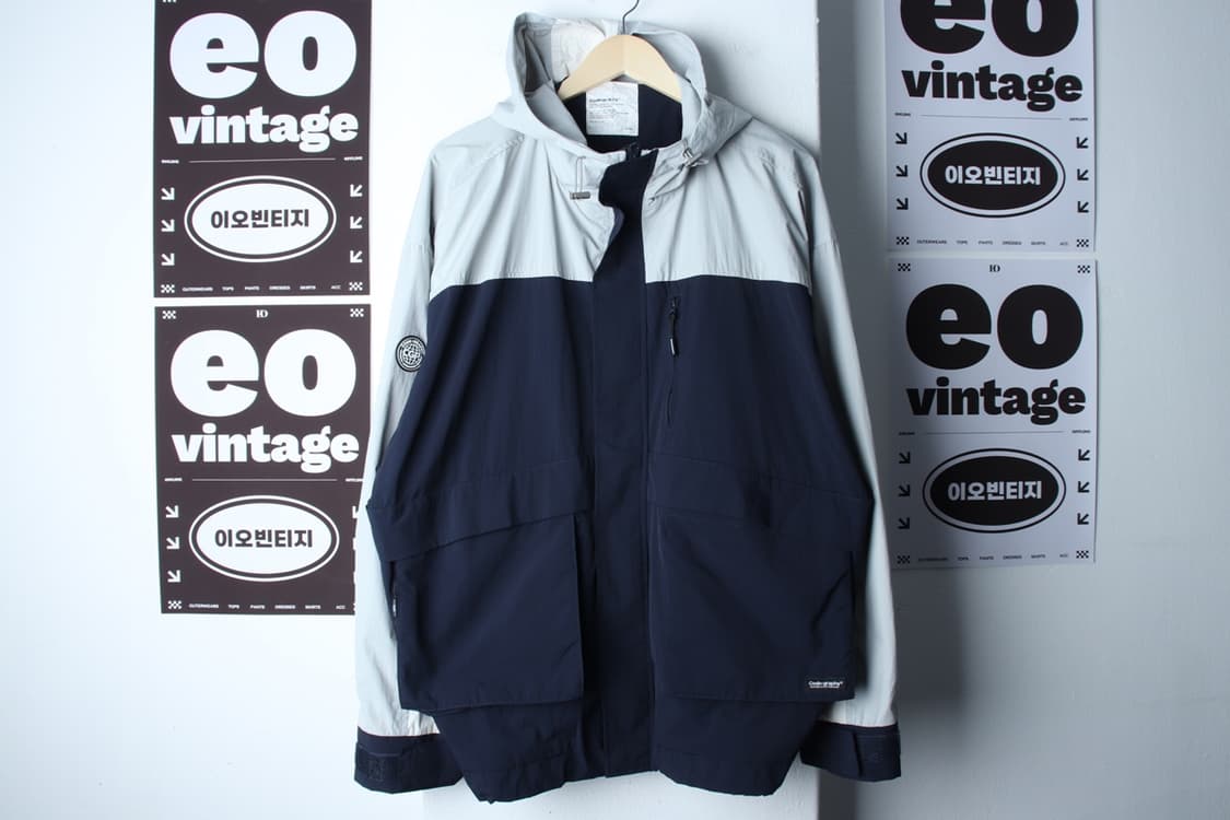 (L-XL) 코드그라피 집업 바람막이 점퍼자켓 오버핏 네이비-H33077 상품이미지2