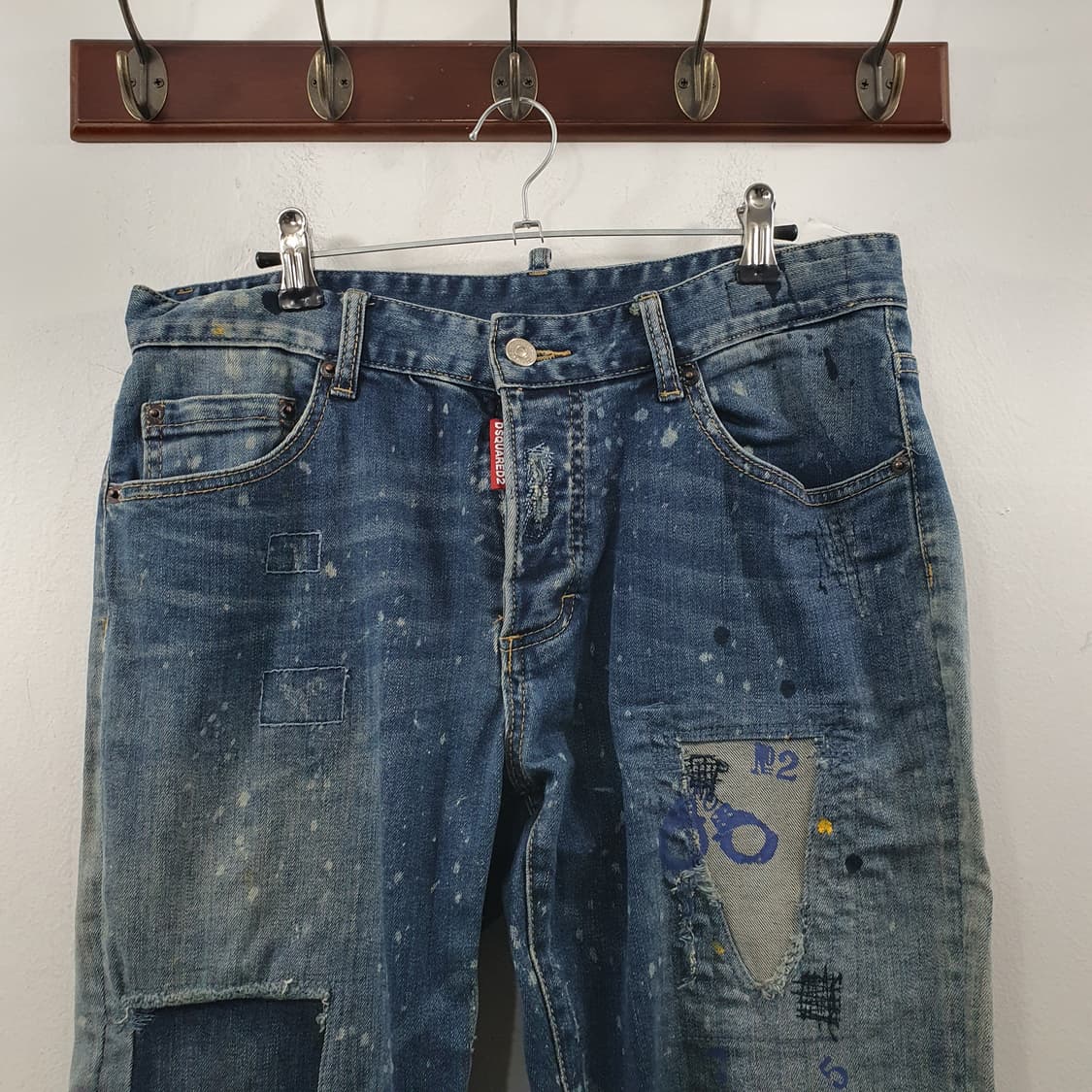 32 디스퀘어드2 남성 패치워크 빈티지 워싱 청바지 팬츠 상품이미지2