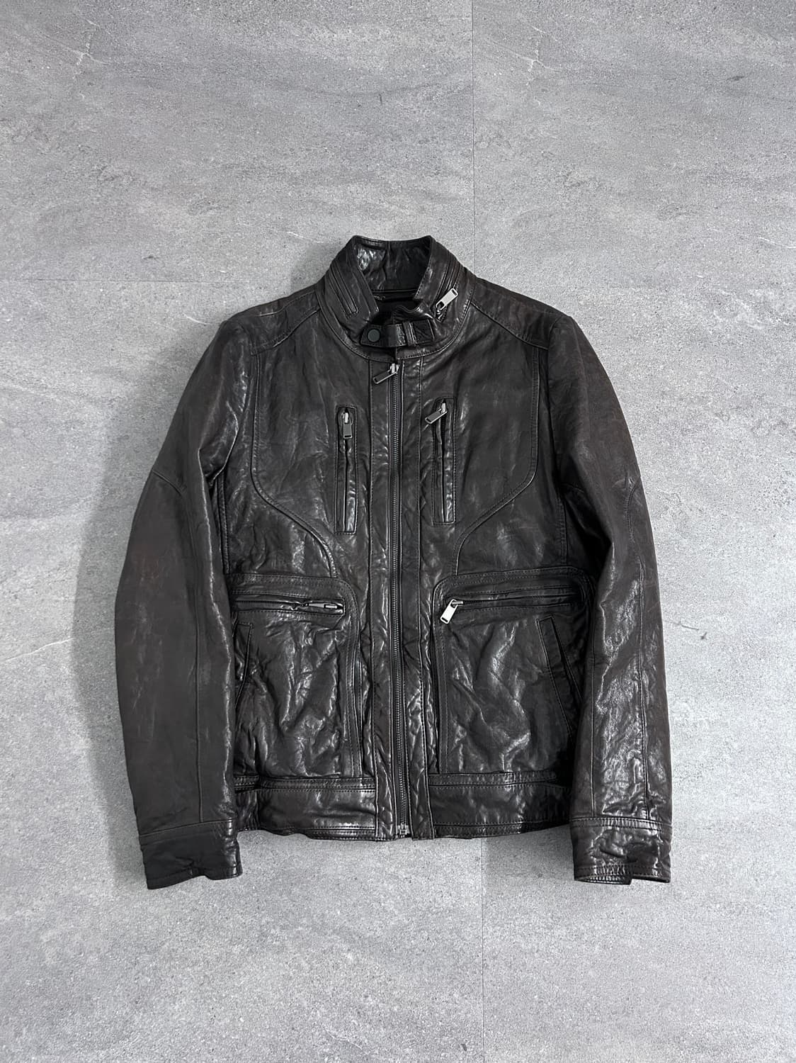 지오지아 램스킨 하이넥 자켓 상품이미지3