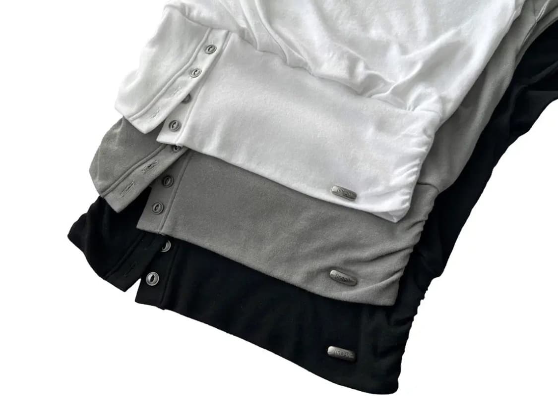 이네기 Waist-Shaped Button Top 화이트 상품이미지4