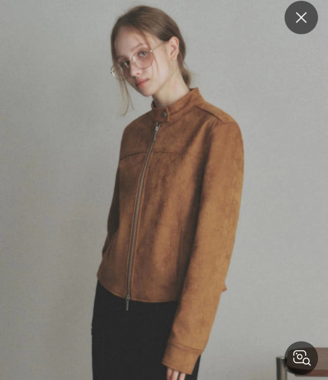 라퍼지 포 우먼 오로 버핑레더 인시전 스웨이드 자켓 브라운 상품이미지2