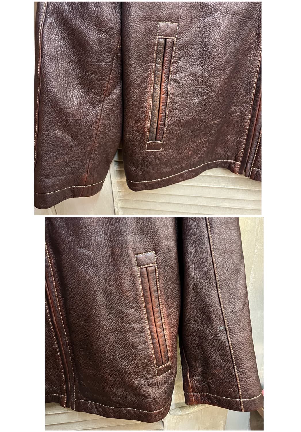 빈티지 소가죽 레더자켓 브라운 100 #csz2386 상품이미지9