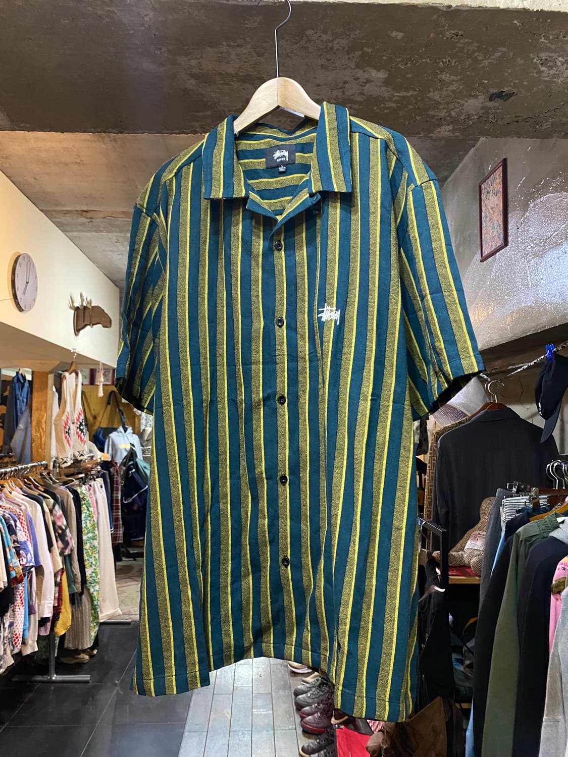 stussy 스투시 스트라이프 패턴 셔츠 L 상품이미지1