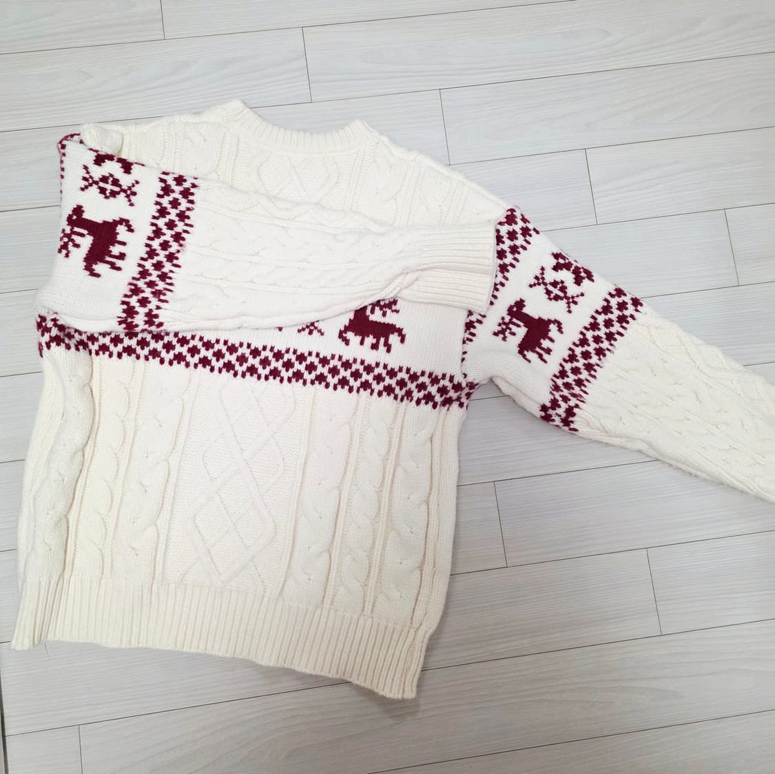 크리스마스 겨울 노르틱 니트 2컬러 ( 2벌세트) 상품이미지5