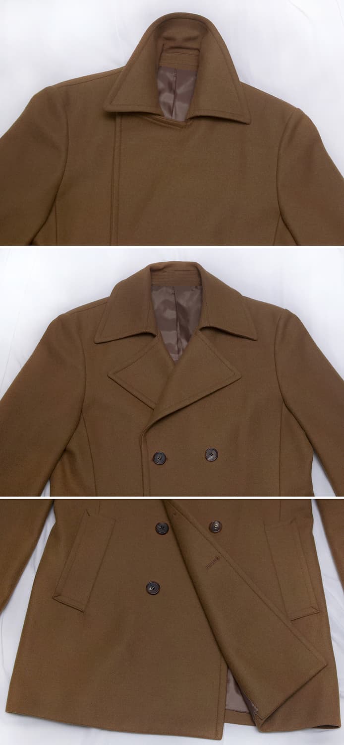 DKNY 울캐시미어 카멜 브라운 클래식 더블 코트 자켓 (100+) 상품이미지4