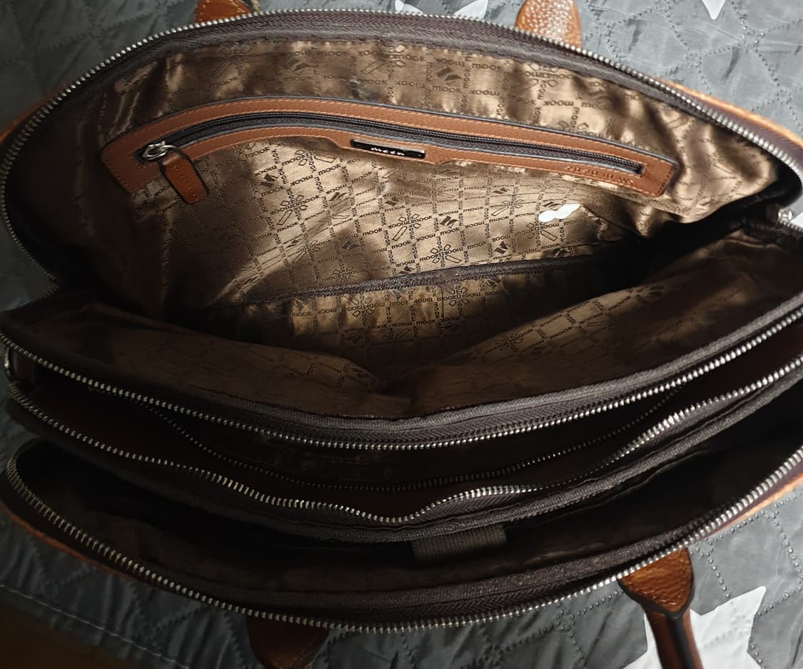 MOOK 무크 클래식 소가죽 비지니스 가방 브라운 상품이미지5