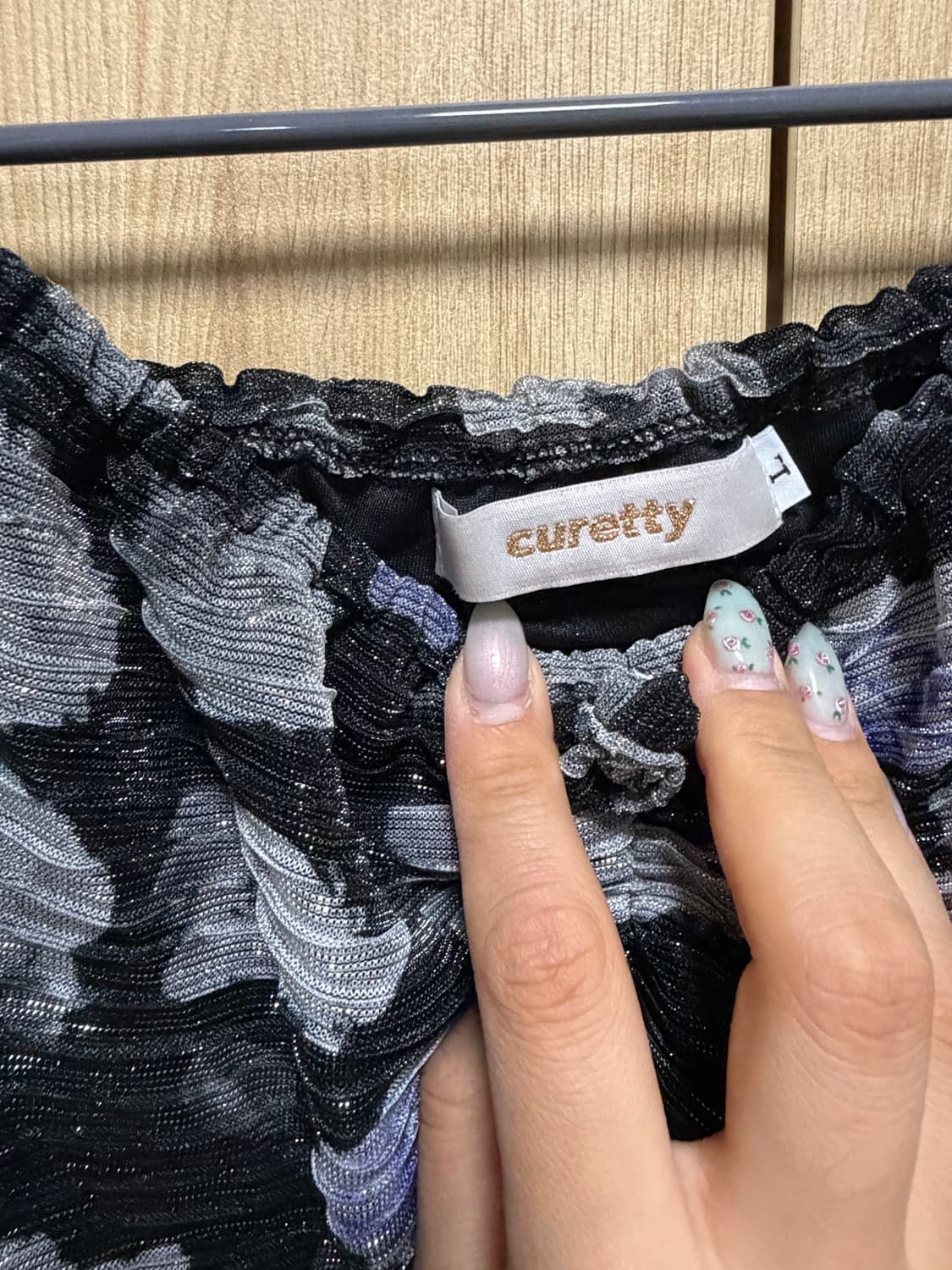 curetty 퍼프소매 오프숄더 플라워 미니원피스 상품이미지2