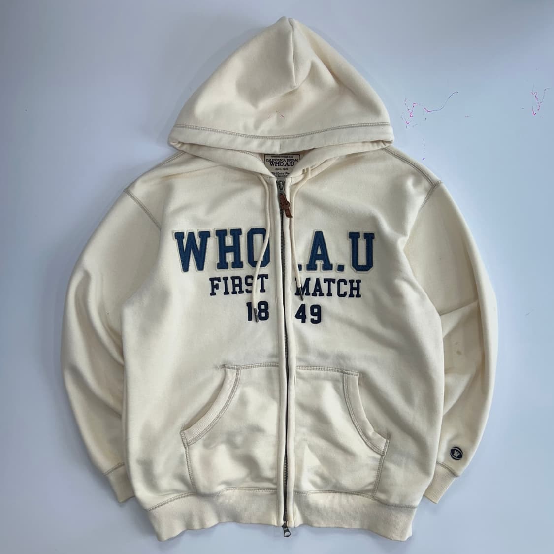 Who A U 후아유 아이보리 후드집업 상품이미지3