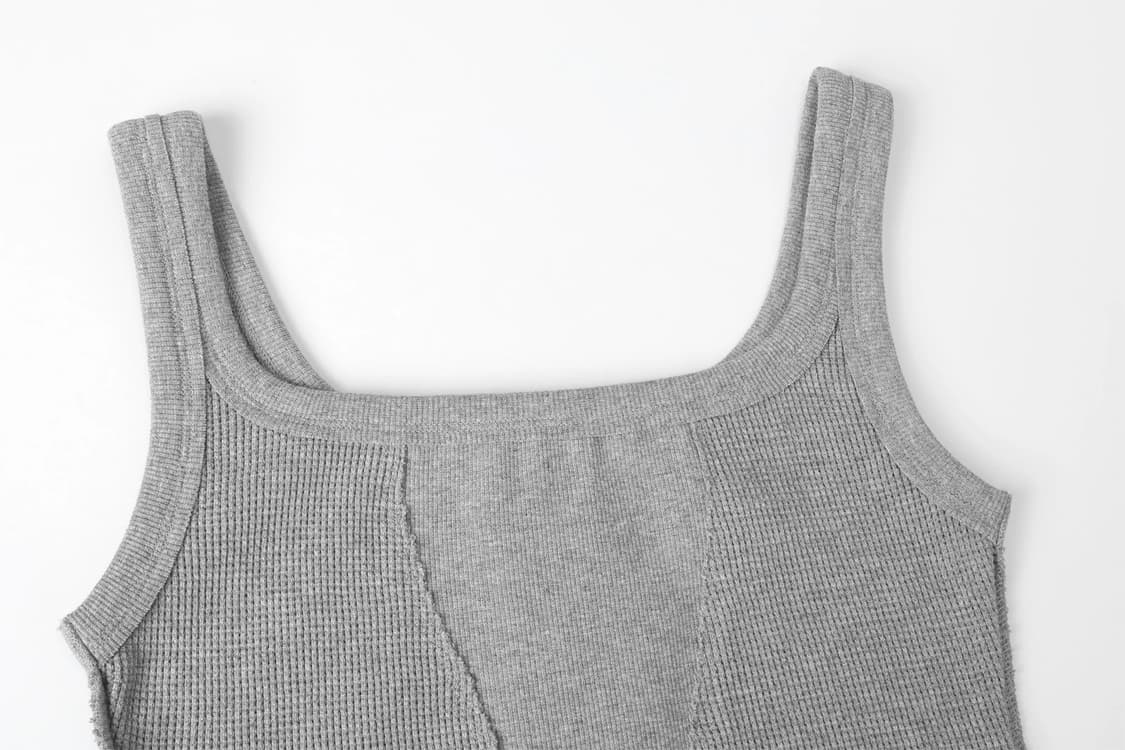 새상품) 쓰리타임즈 코르셋 탑 슬리브리스 나시탑 그레이 상품이미지4