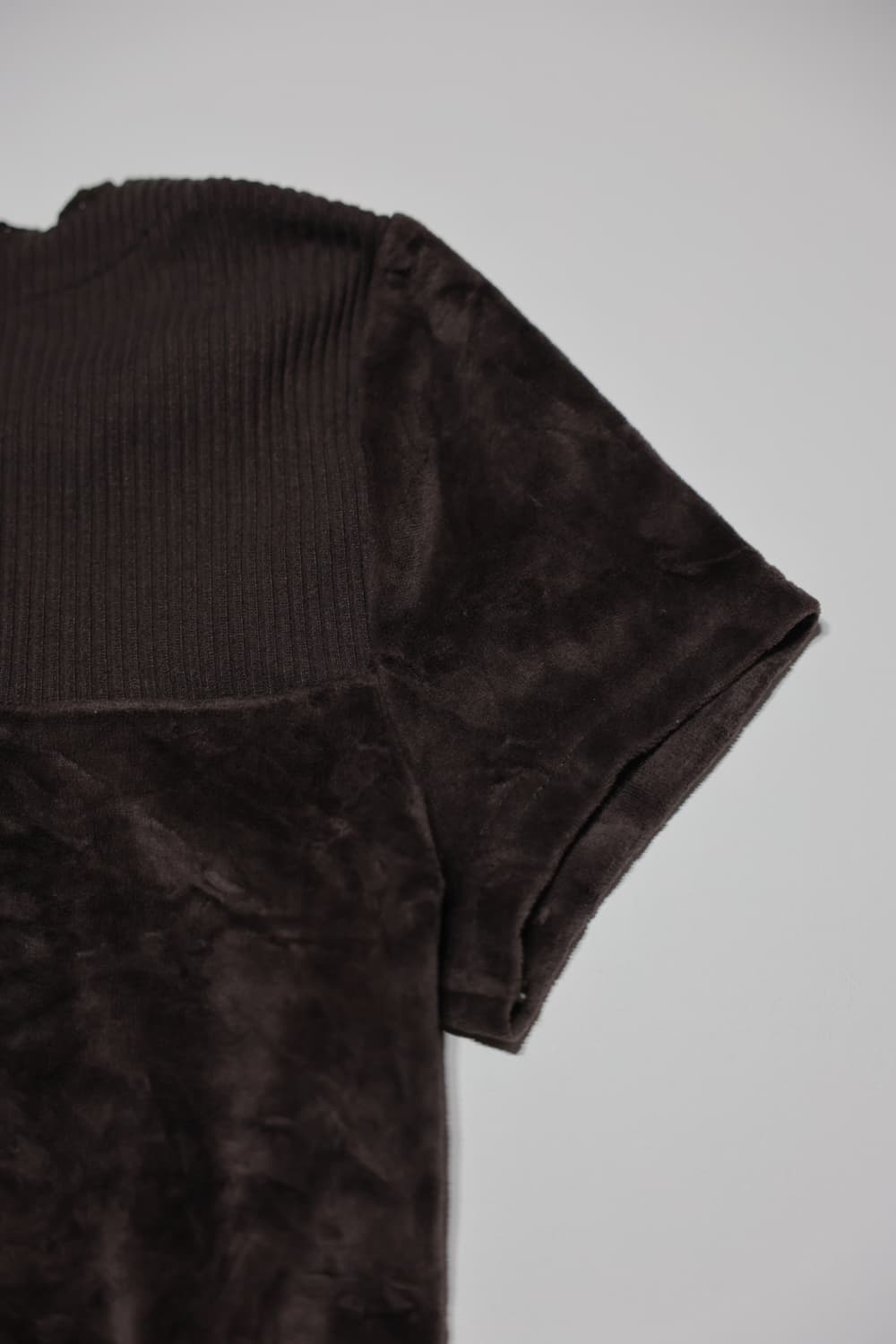 [JPN]brown velour lace Half sleeve top 상품이미지4