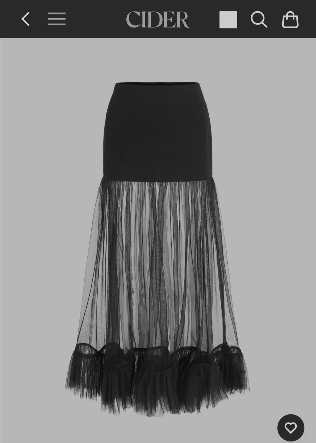 사이다 망사블랙 캉캉 롱 스커트 상품이미지3