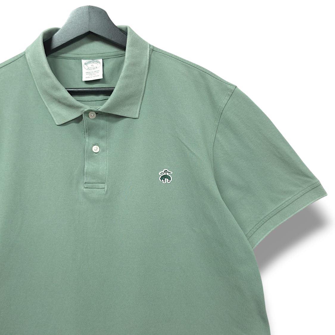 [XL] 브룩스브라더스 그린 수피마코튼 PK 반팔 카라티셔츠 상품이미지3
