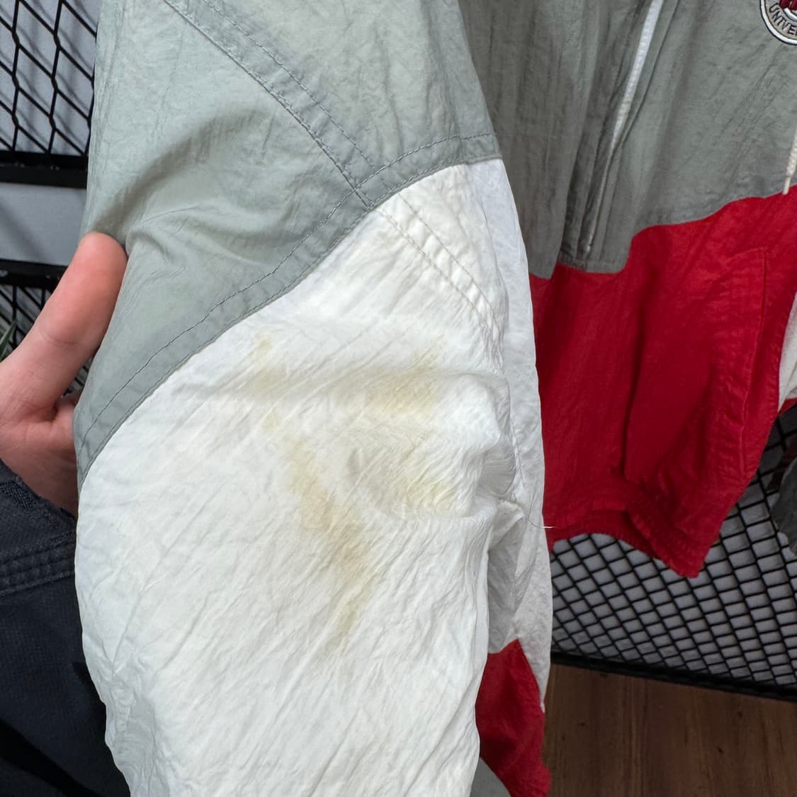 90s 나이키 올드스쿨 바람막이 레트로 아노락 컬러블록 레드 화이트 상품이미지8