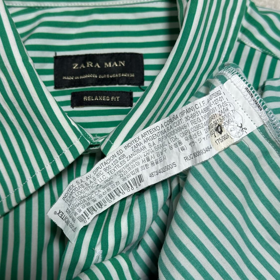 자라 맨 프린팅 스트라이프 셔츠 상품이미지6
